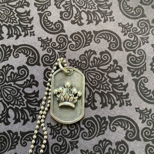 Queen Baby Sterling Silver Dog Tag Necklace